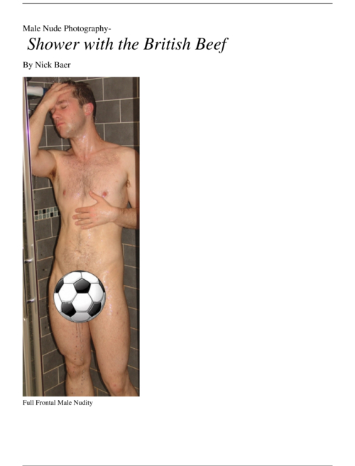 Male Nude Photography- Shower with the British Beef Book and eBook